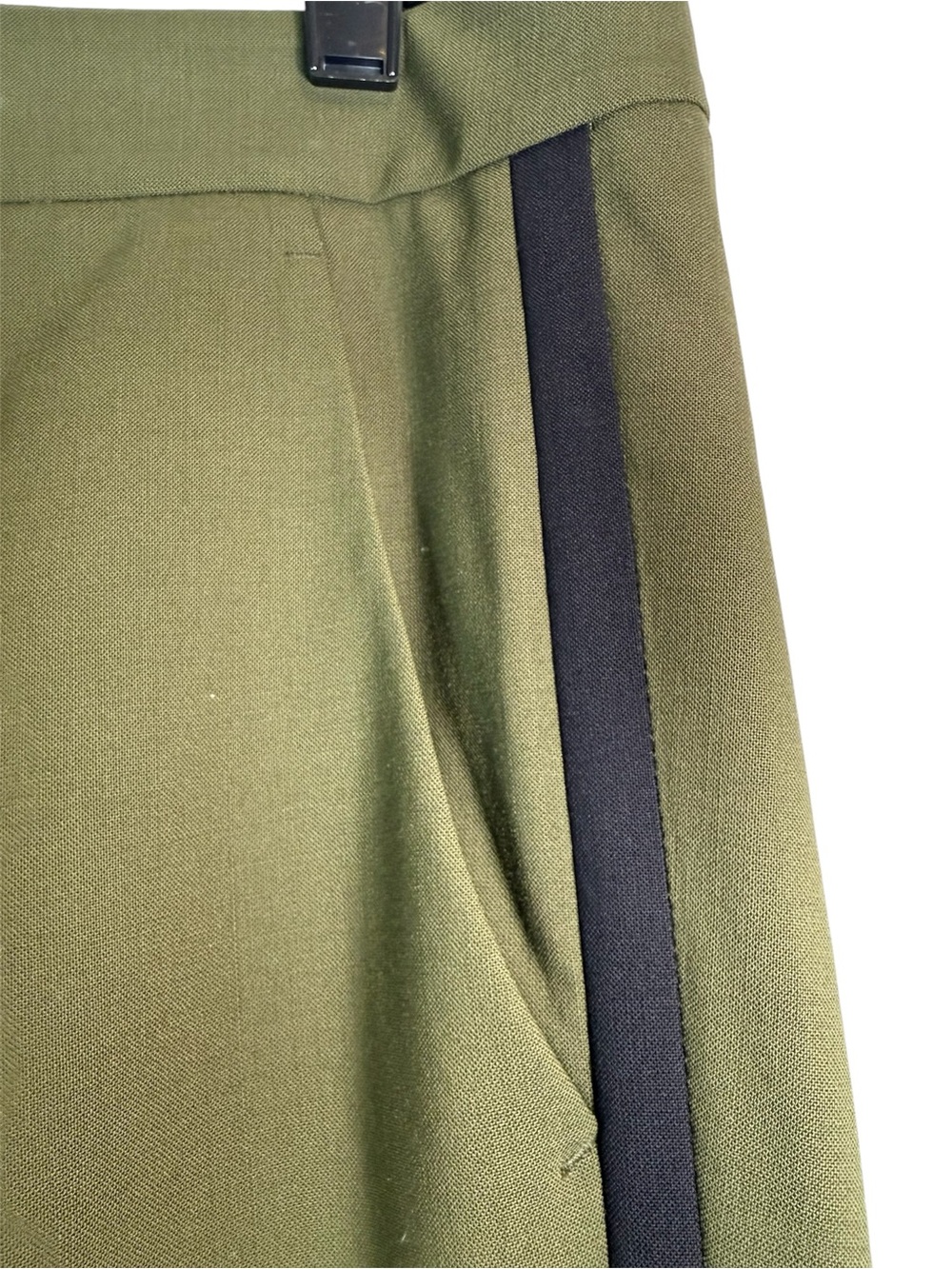 Vince Olive Green Ankle Pants with Black Side Stripe - Picture 8 of 15